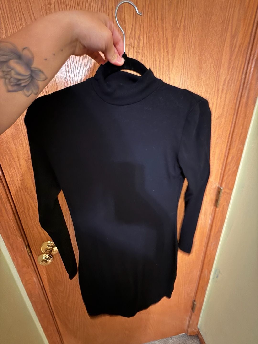 Unbranded Long Sleeve Turtleneck Dress Size M Black 2