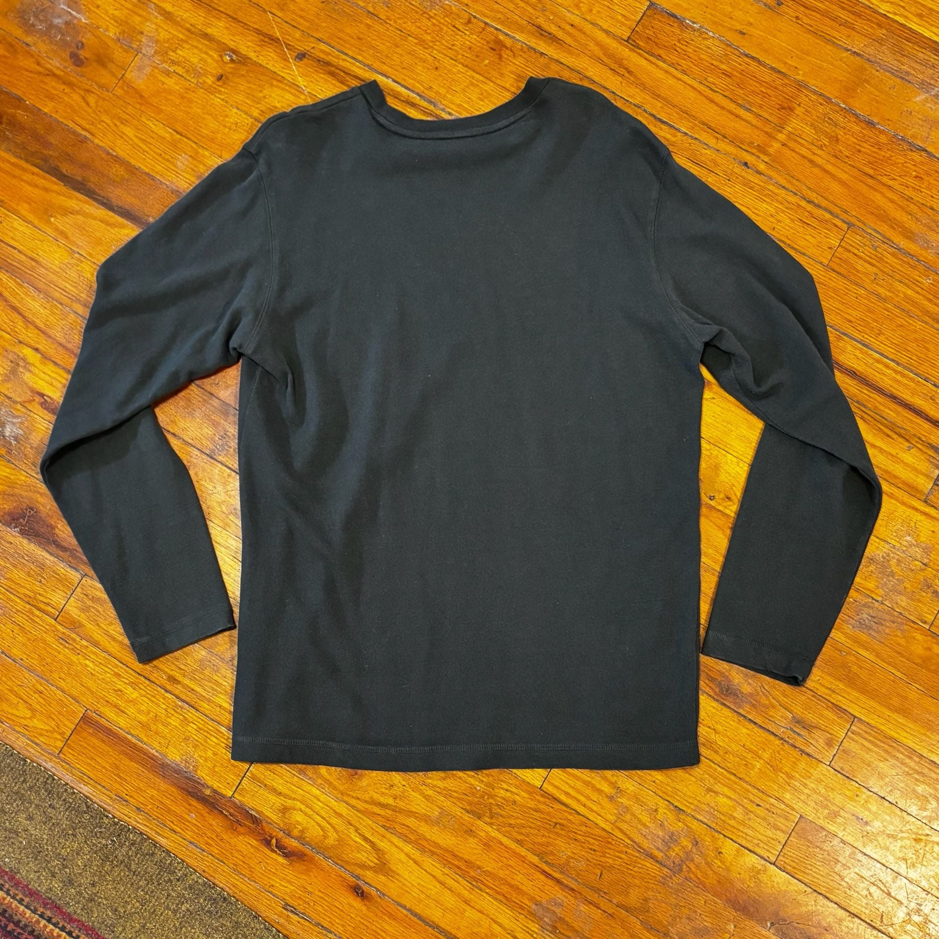 Vintage Y2K Old Navy Long Sleeve T-Shirt Size M Olive Green Black Striped 6