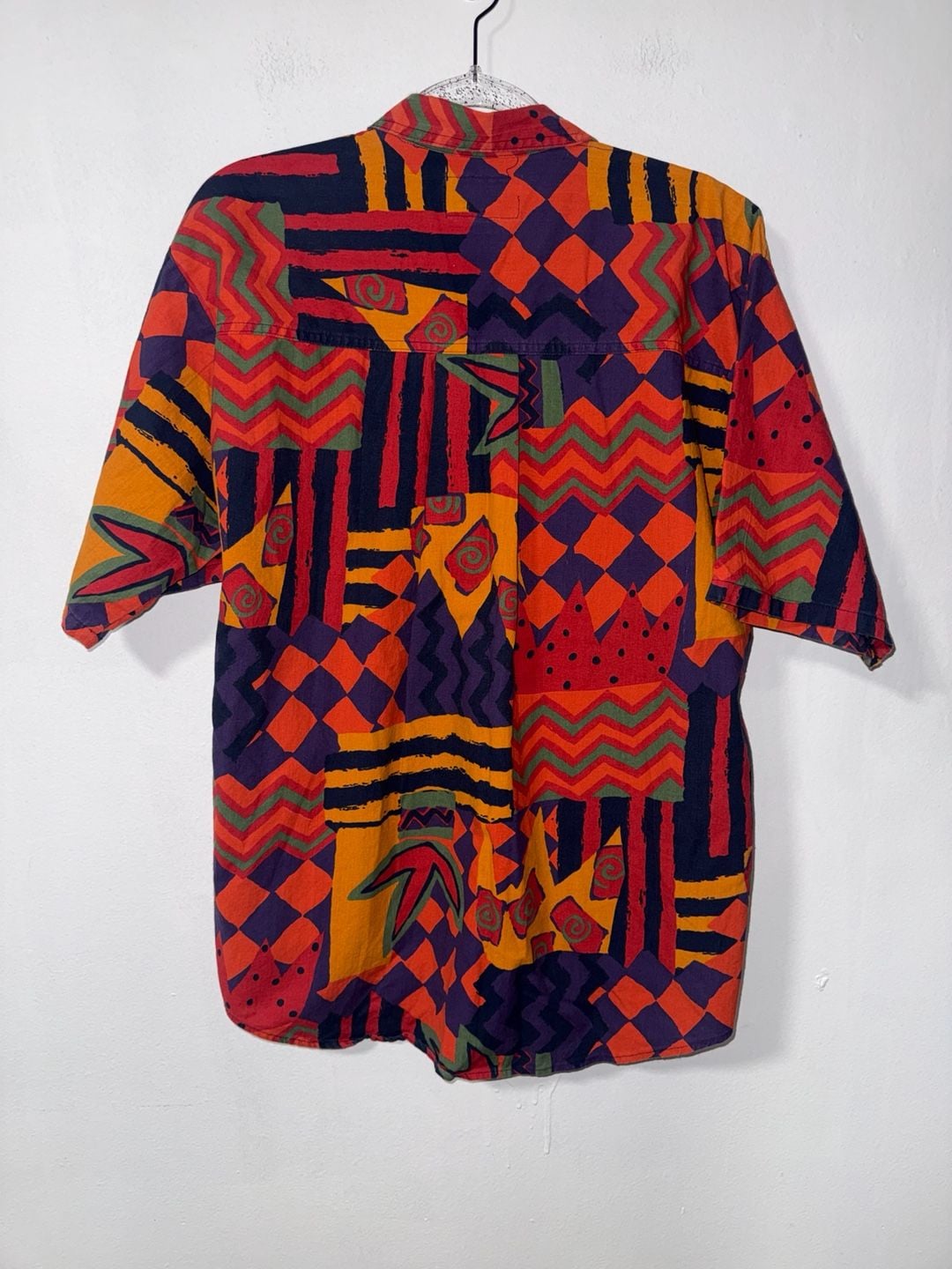 Bugle Boy Vintage 90s Abstract Geometric Short Sleeve Shirt Size M 3