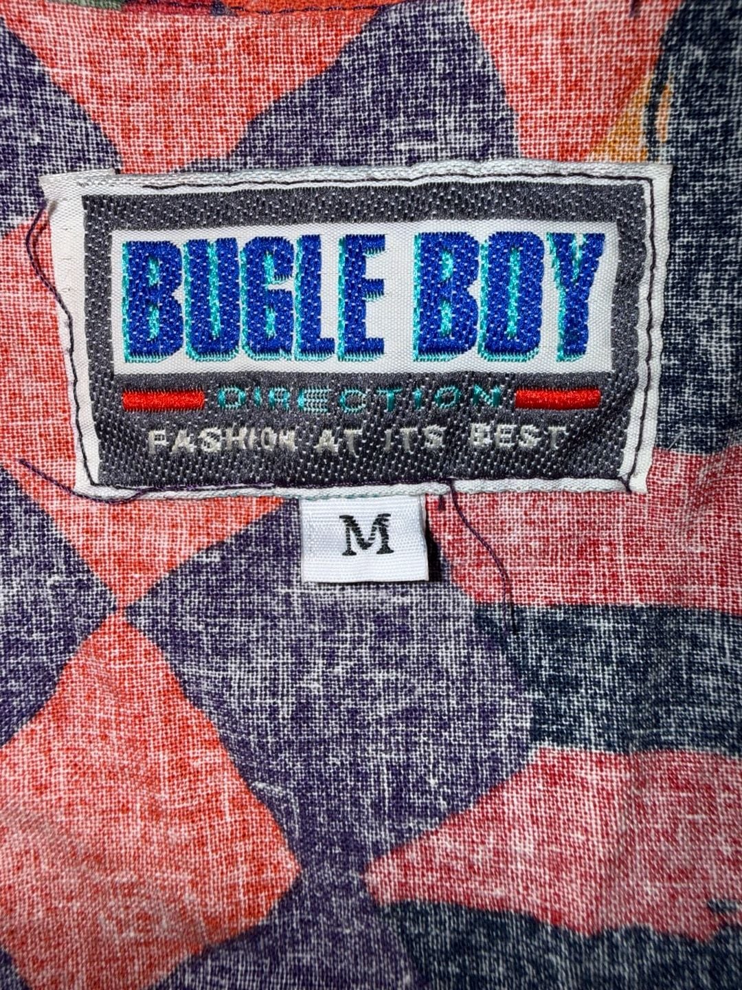 Bugle Boy Vintage 90s Abstract Geometric Short Sleeve Shirt Size M 4