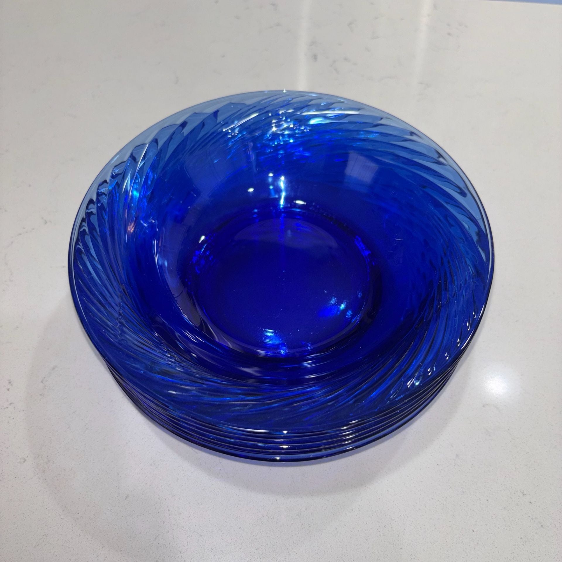 Pyrex Festiva Cobalt Blue Swirl 7.5 Inch Soup Cereal Bowls Set Of 6 2