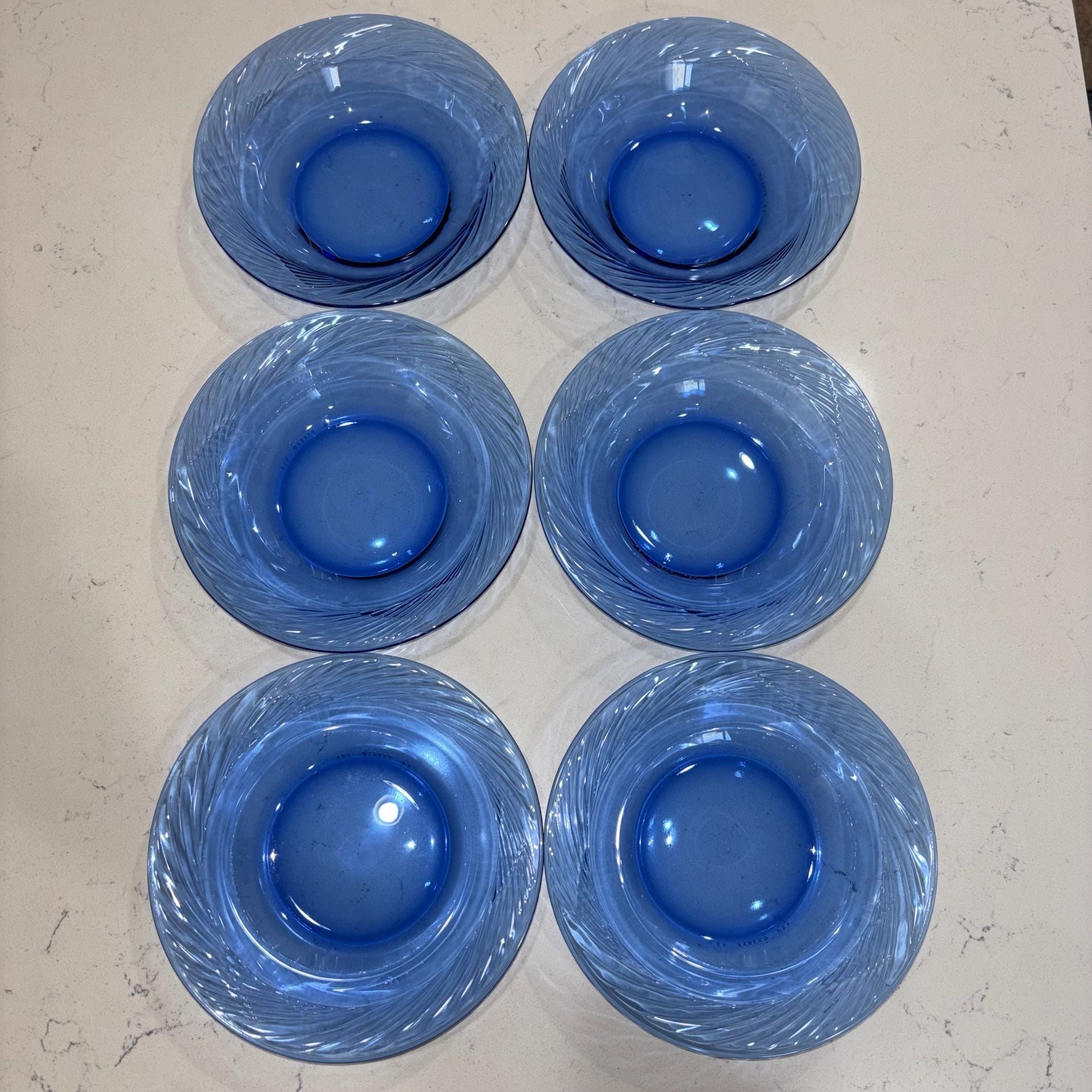 Pyrex Festiva Cobalt Blue Swirl 7.5 Inch Soup Cereal Bowls Set Of 6 3