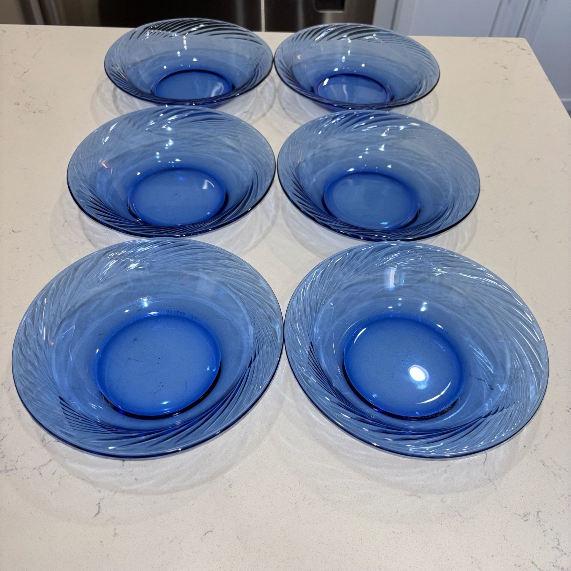 Pyrex Festiva Cobalt Blue Swirl 7.5 Inch Soup Cereal Bowls Set Of 6 4