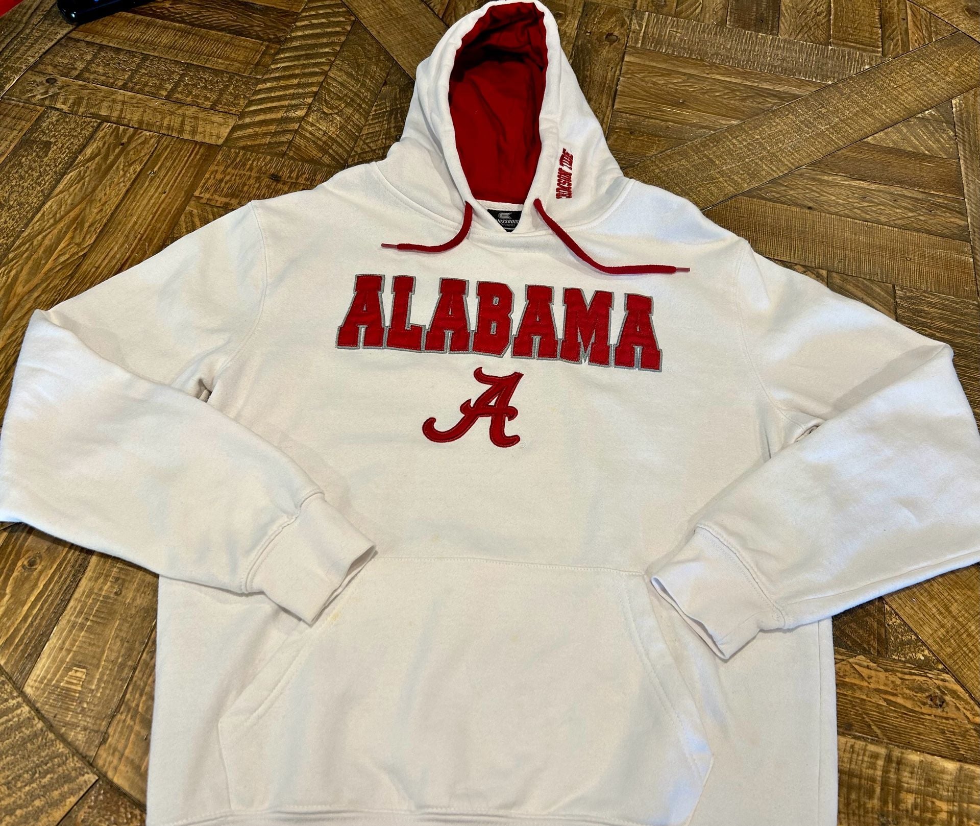 Colosseum Alabama Crimson Tide Hoodie Size M White Pullover Sweatshirt 3