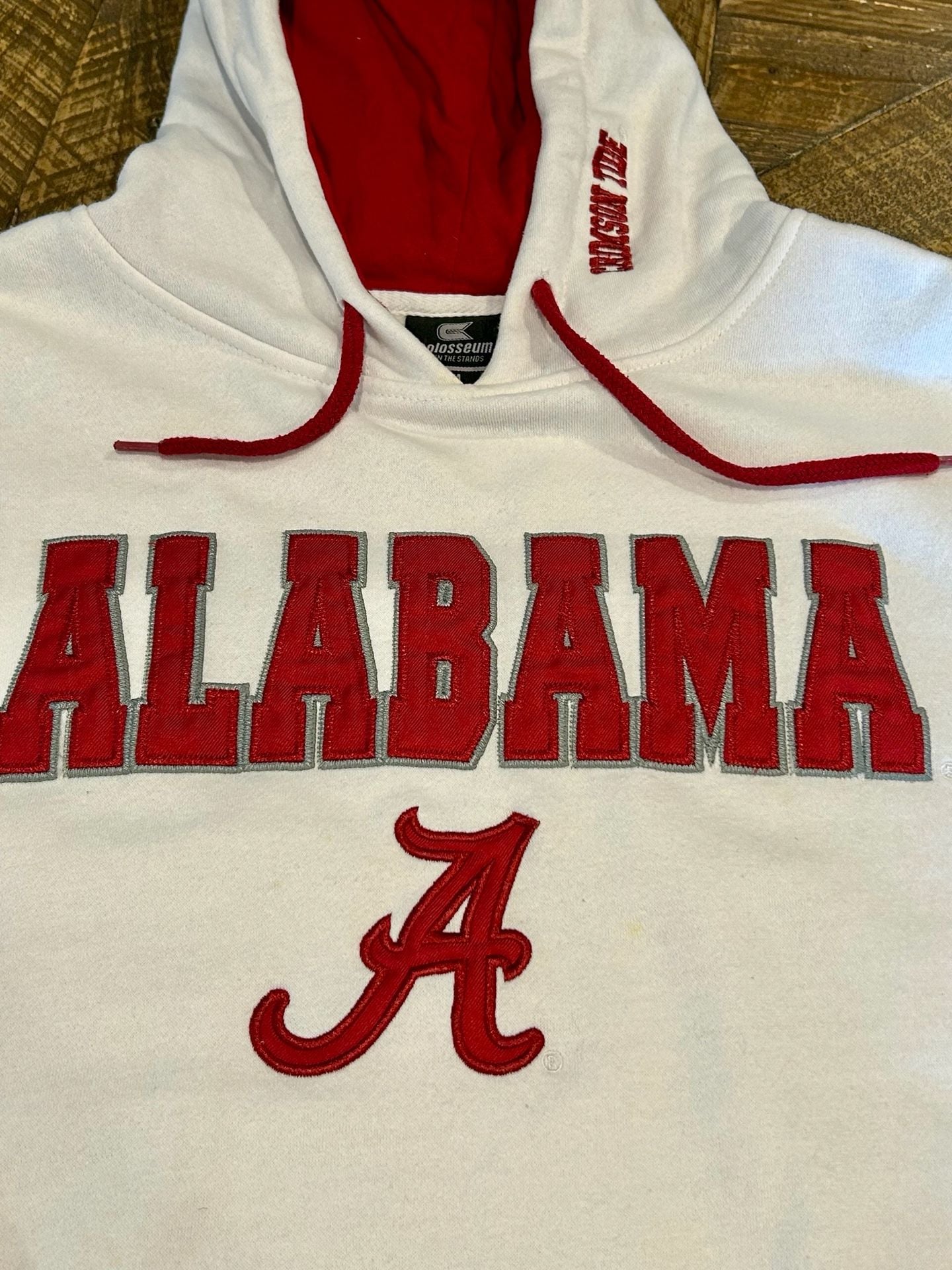 Colosseum Alabama Crimson Tide Hoodie Size M White Pullover Sweatshirt 5