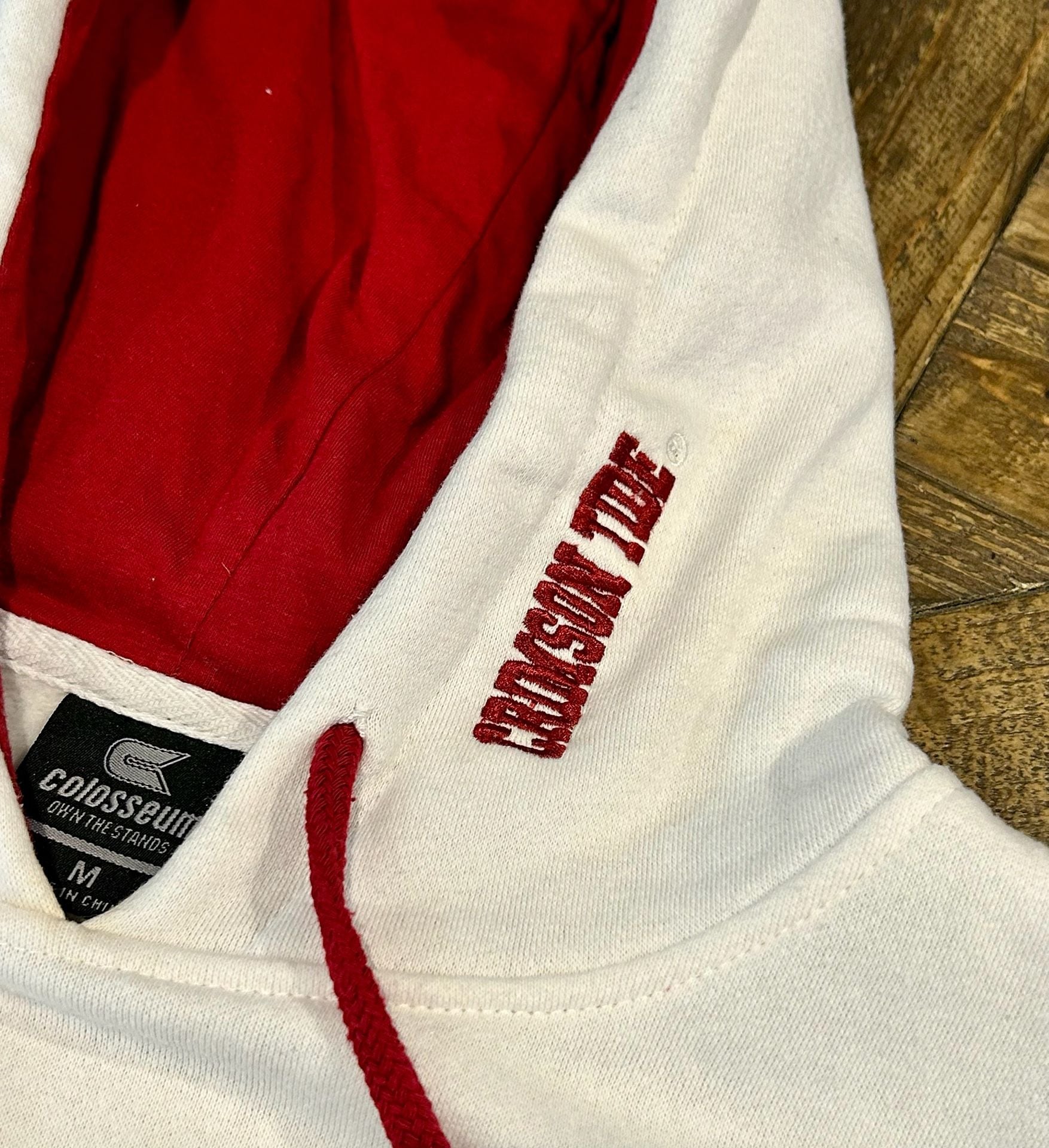 Colosseum Alabama Crimson Tide Hoodie Size M White Pullover Sweatshirt 7