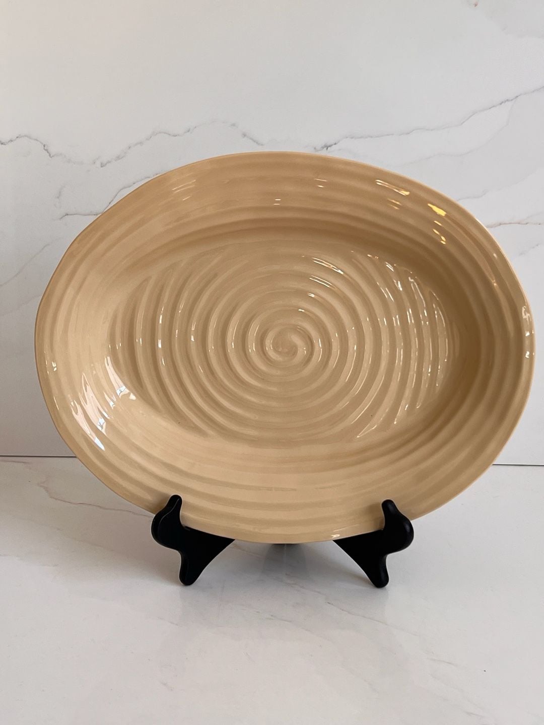 Portmeirion Sophie Conran Biscuit Oval Serving Platter 14 Inch Beige 1