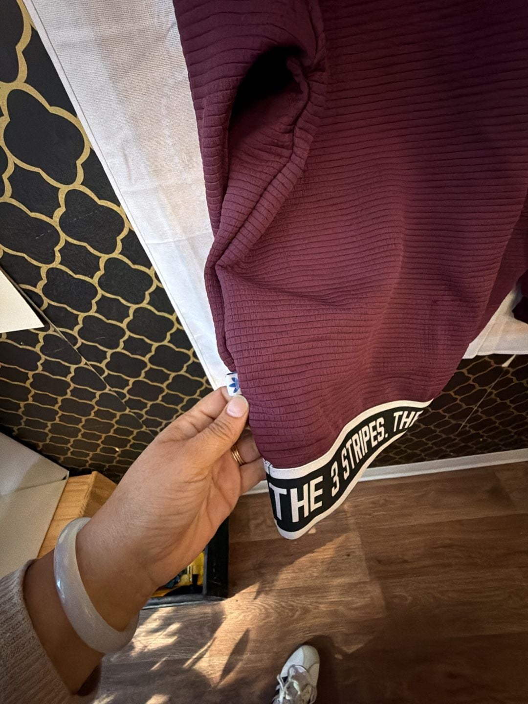 Adidas Trefoil Ribbed Sweatshirt Size S Burgundy Crewneck 6