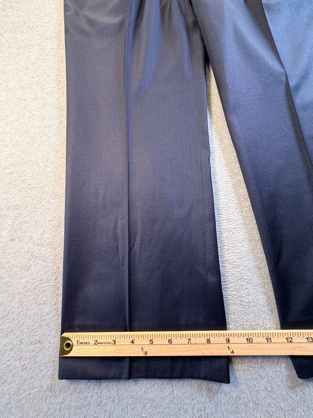 Custom Tailored Dress Pants Navy Blue Pleated Suit Trousers 3
