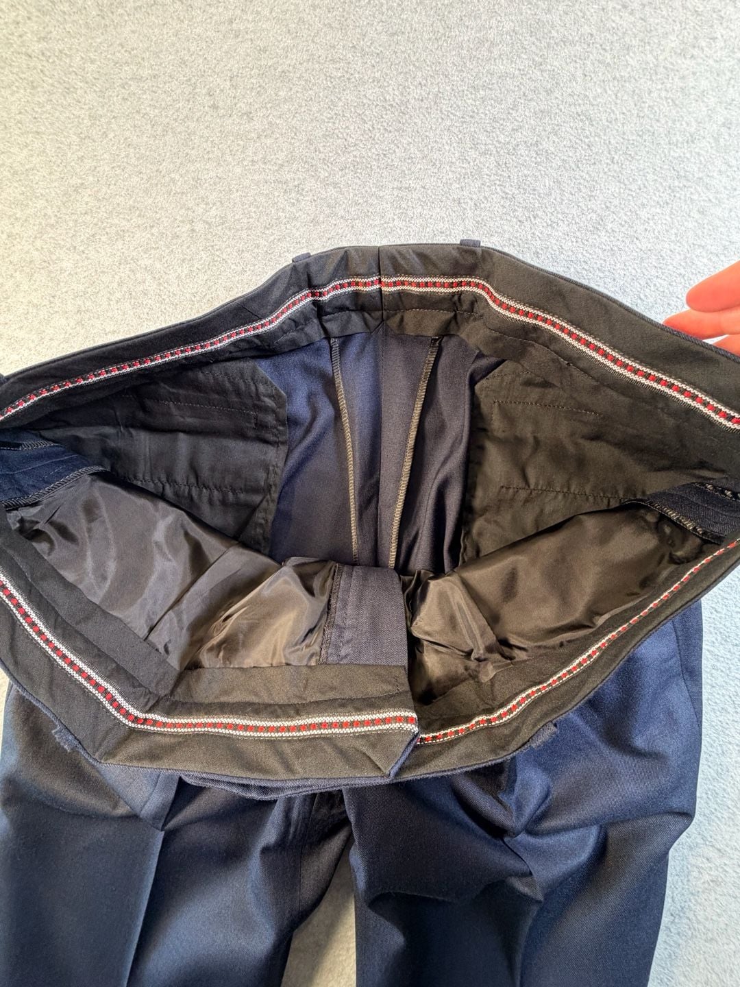 Custom Tailored Dress Pants Navy Blue Pleated Suit Trousers 6