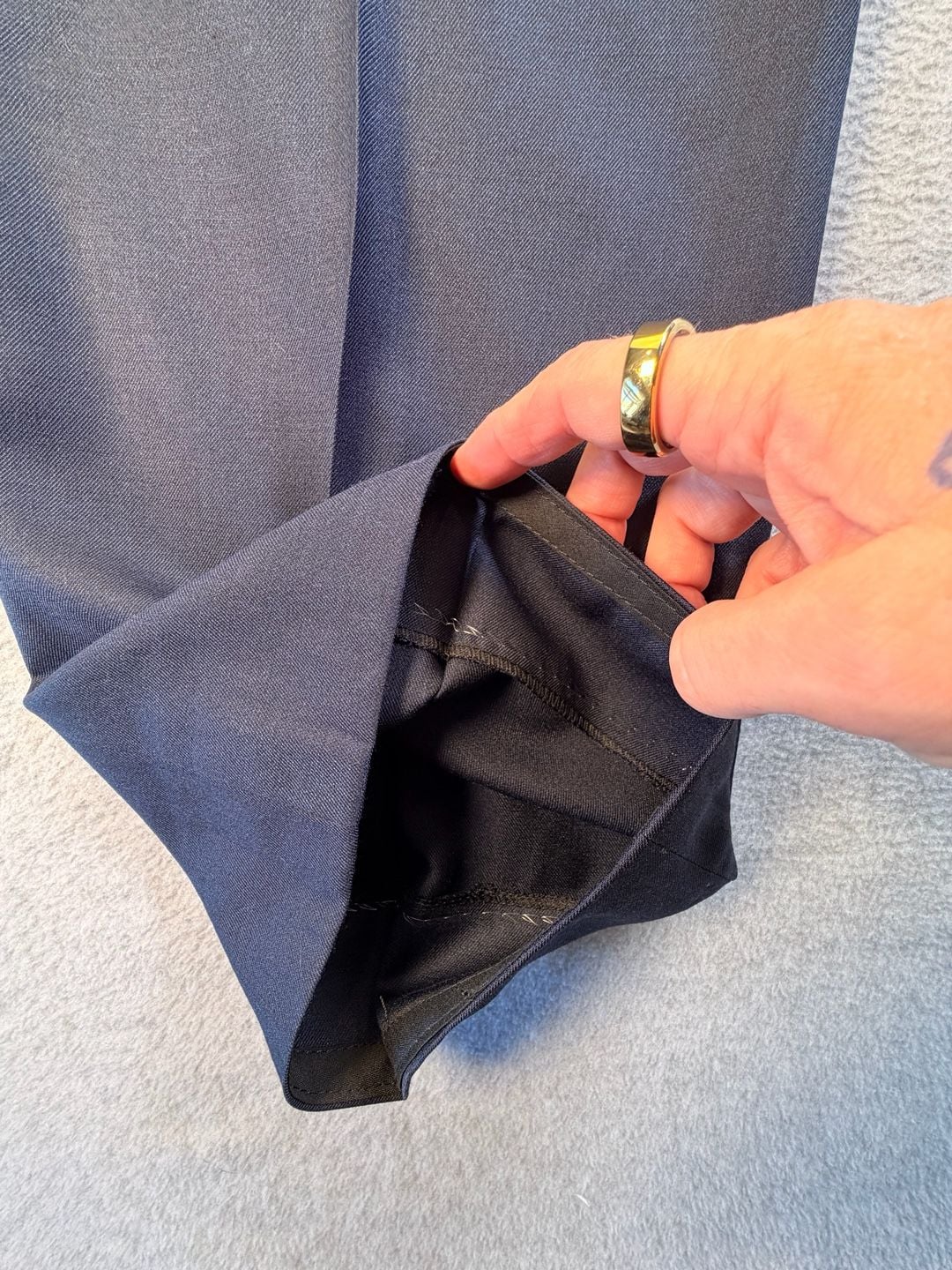 Custom Tailored Dress Pants Navy Blue Pleated Suit Trousers 8