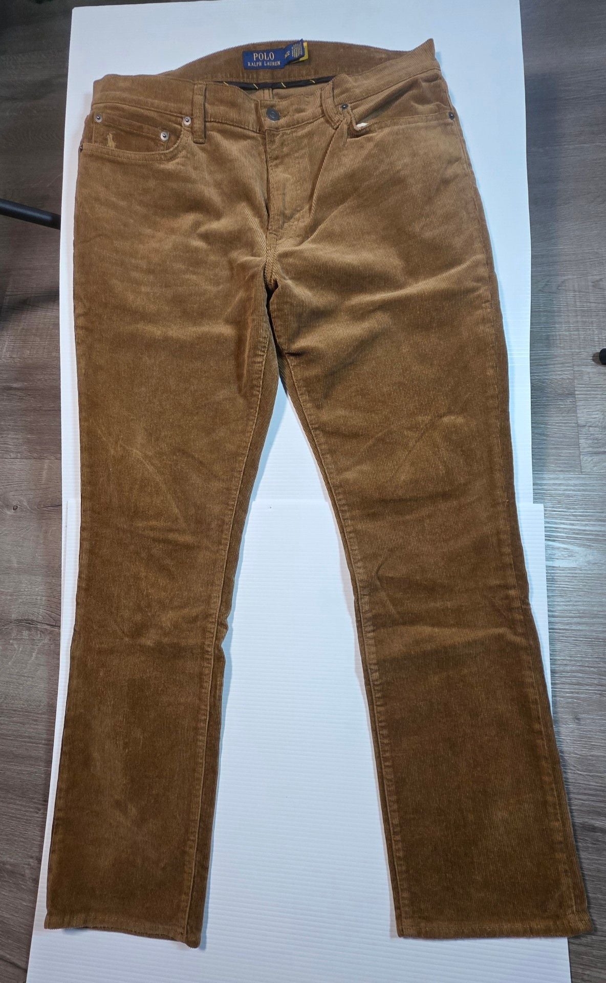 Polo Ralph Lauren Varick Slim Straight Corduroy Pants 34/32 Brown 2