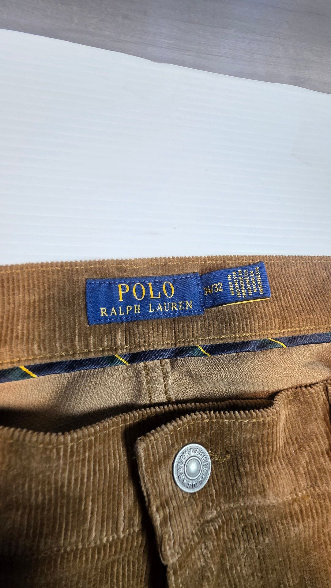 Polo Ralph Lauren Varick Slim Straight Corduroy Pants 34/32 Brown 3