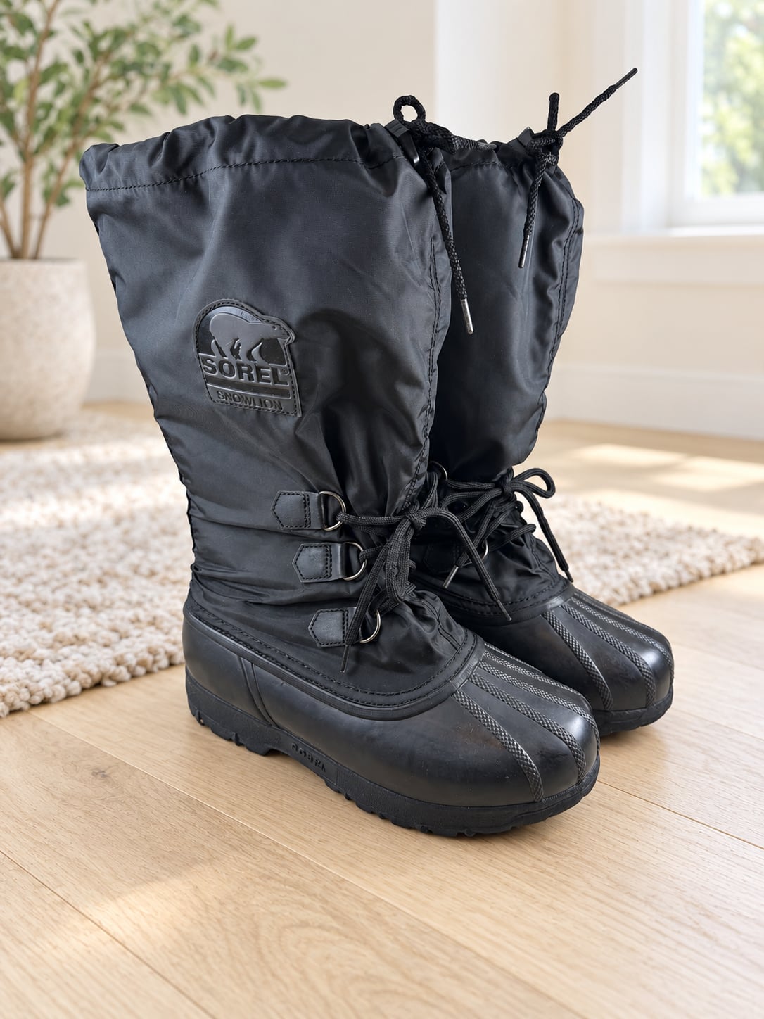 Sorel Snowlion II Women’s Snow Boots Black Tall Lace Up Rubber Size 8 2