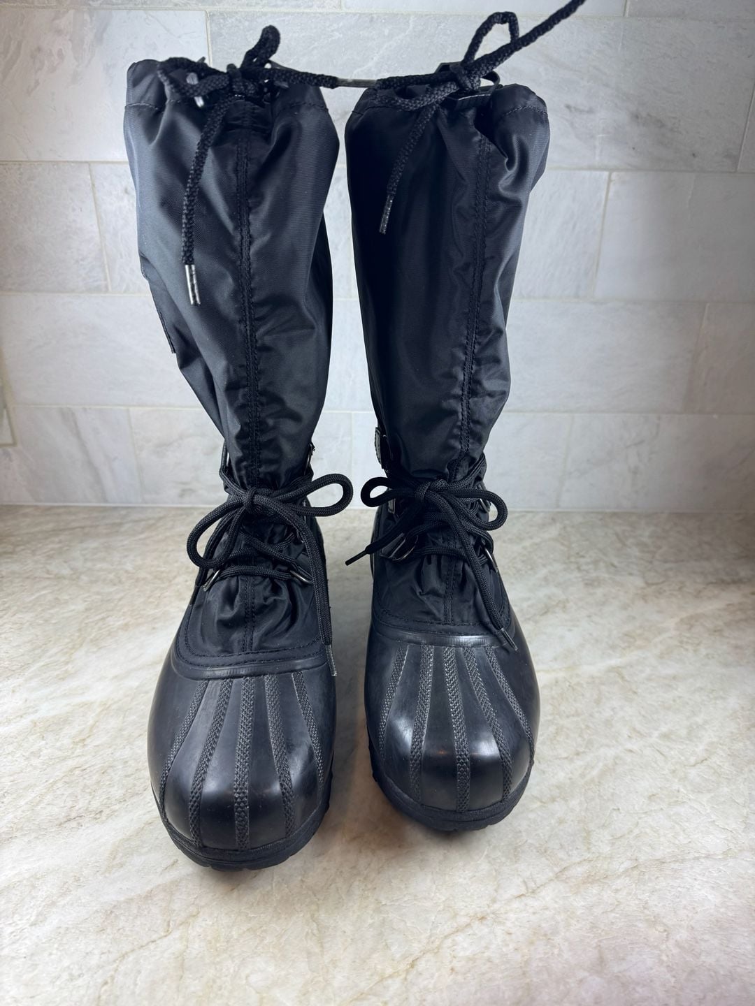 Sorel Snowlion II Women’s Snow Boots Black Tall Lace Up Rubber Size 8 5