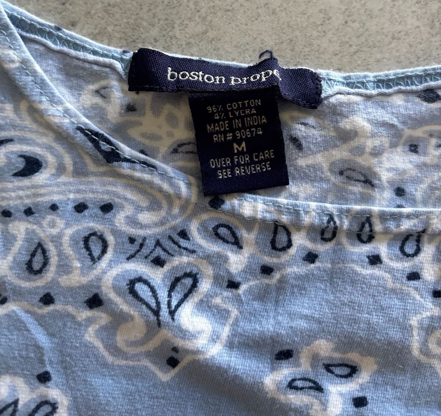 Boston Proper Bandana Tank Size M Blue Paisley Rhinestone Studded 3