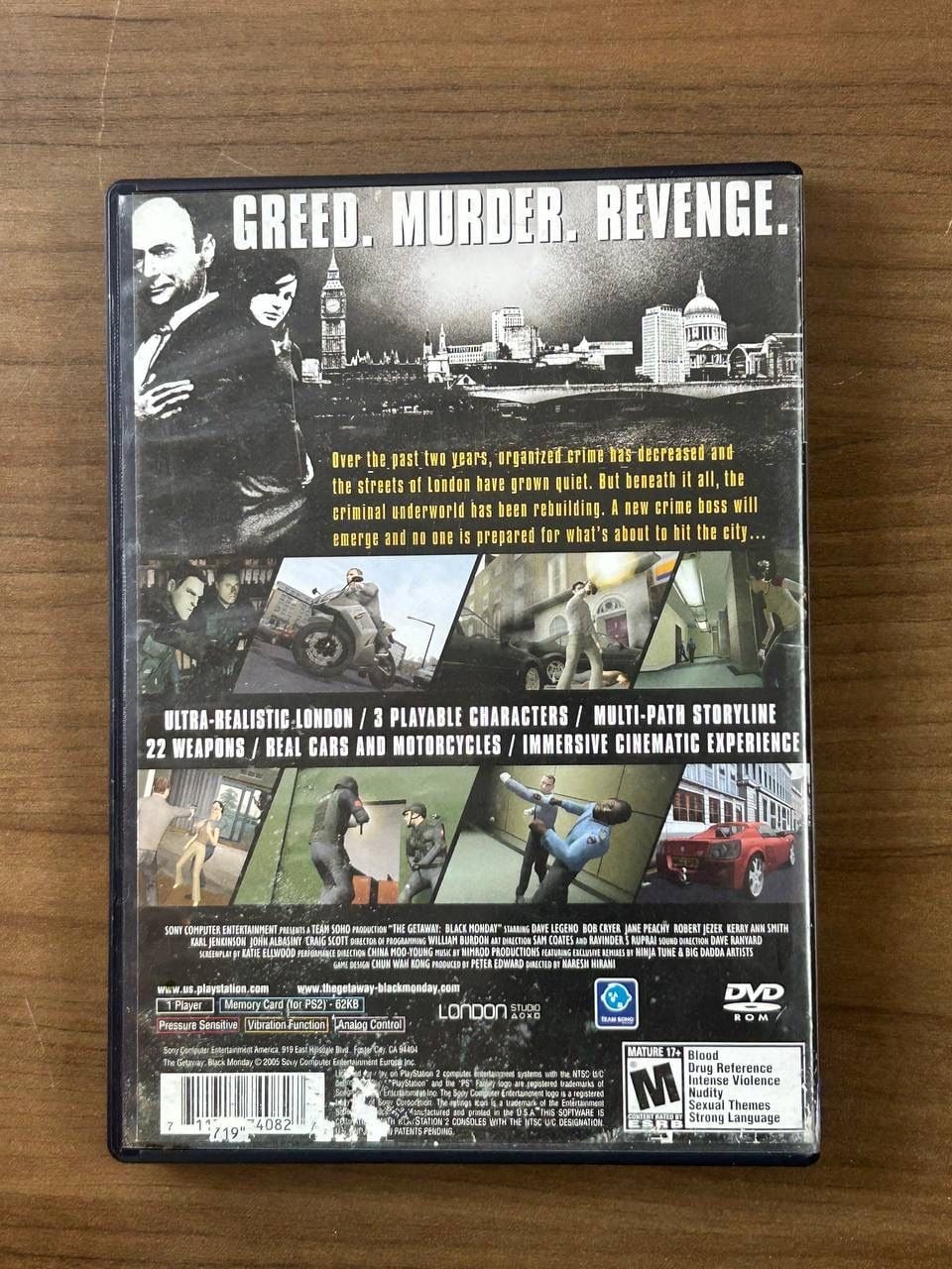 The Getaway Black Monday PS2 2005 Black Label Disc Case Manual NTSC-U/C 3