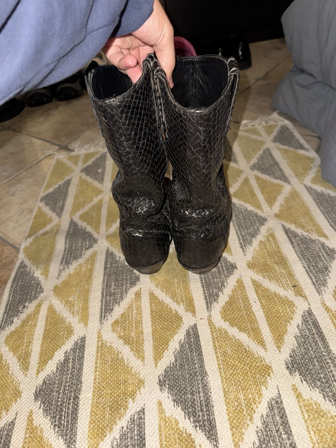 1980s Woven Leather
Western Cowboy Boots 5
