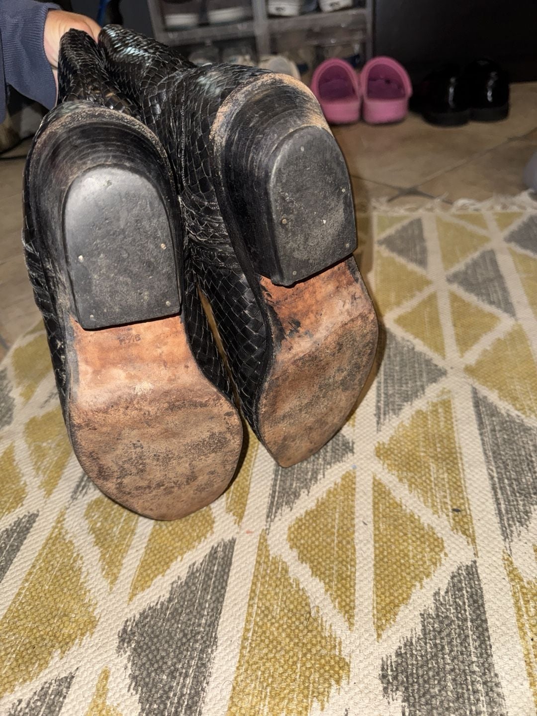 1980s Woven Leather
Western Cowboy Boots 6