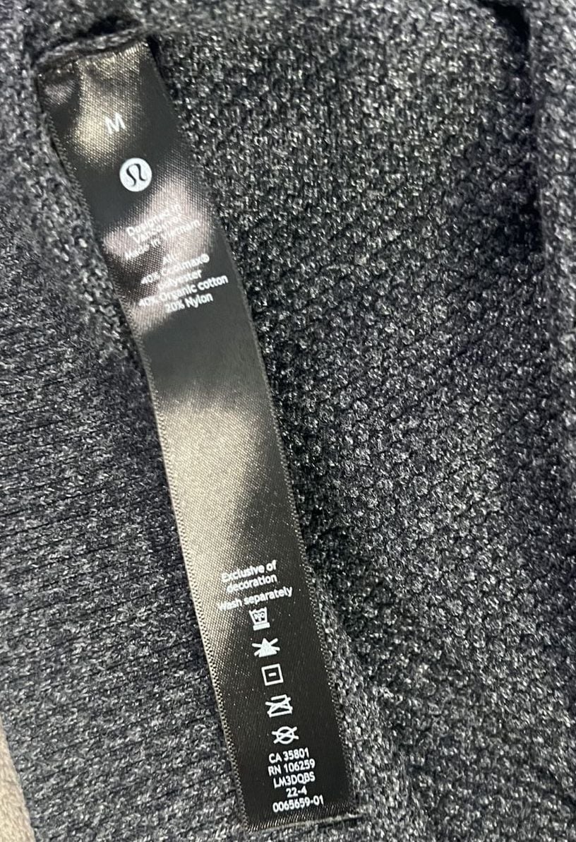 Lululemon Textured Knit Crewneck Sweater Size M Grey Cotton Blend 3