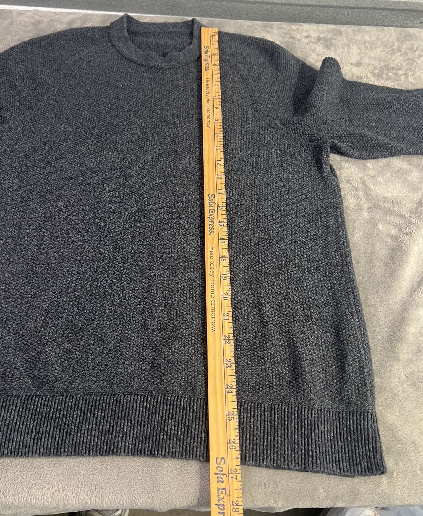 Lululemon Textured Knit Crewneck Sweater Size M Grey Cotton Blend 6