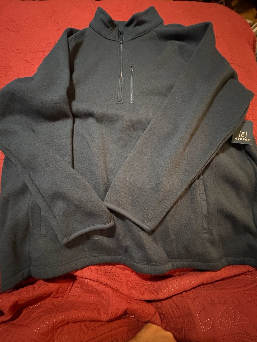George 1/4 Zip Sweater Fleece Size 3XL Blue NWT Also a Athletic jacket size XXXL 4