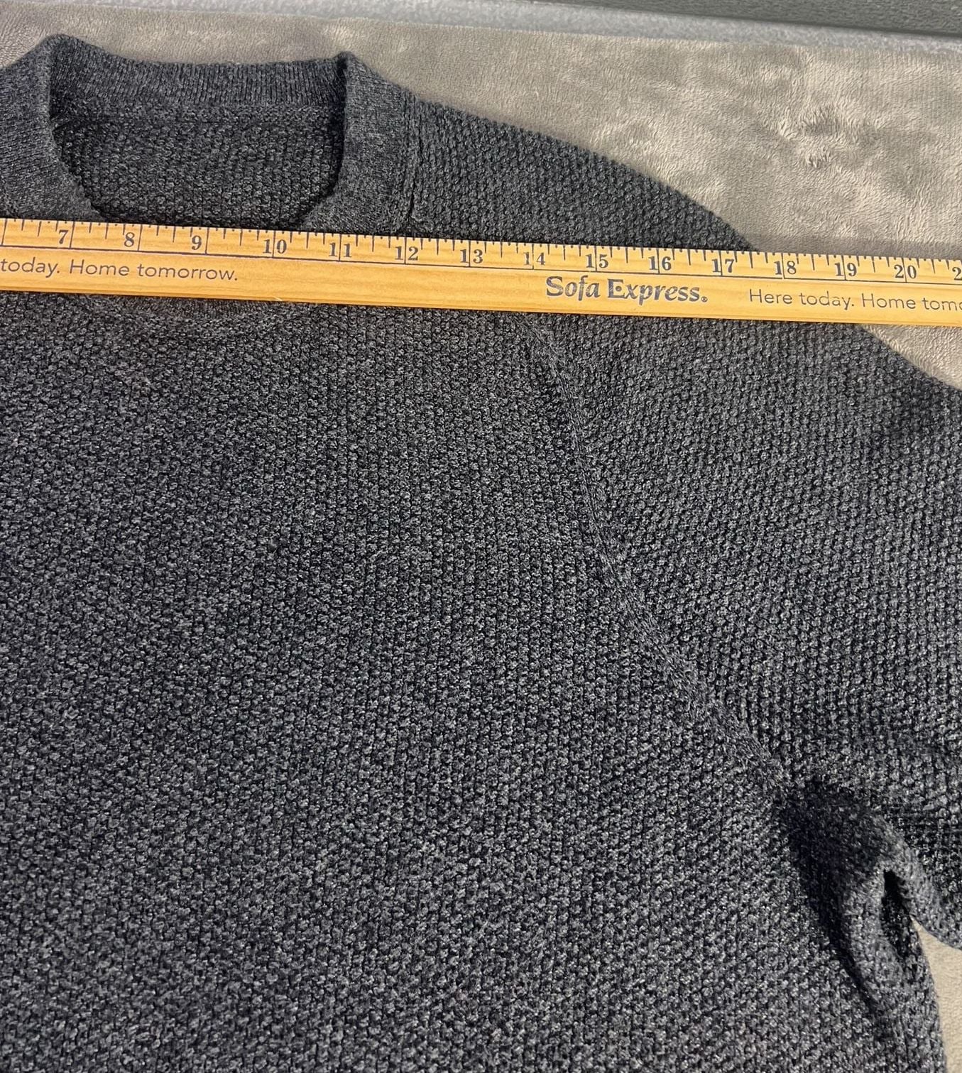 Lululemon Textured Knit Crewneck Sweater Size M Grey Cotton Blend 7