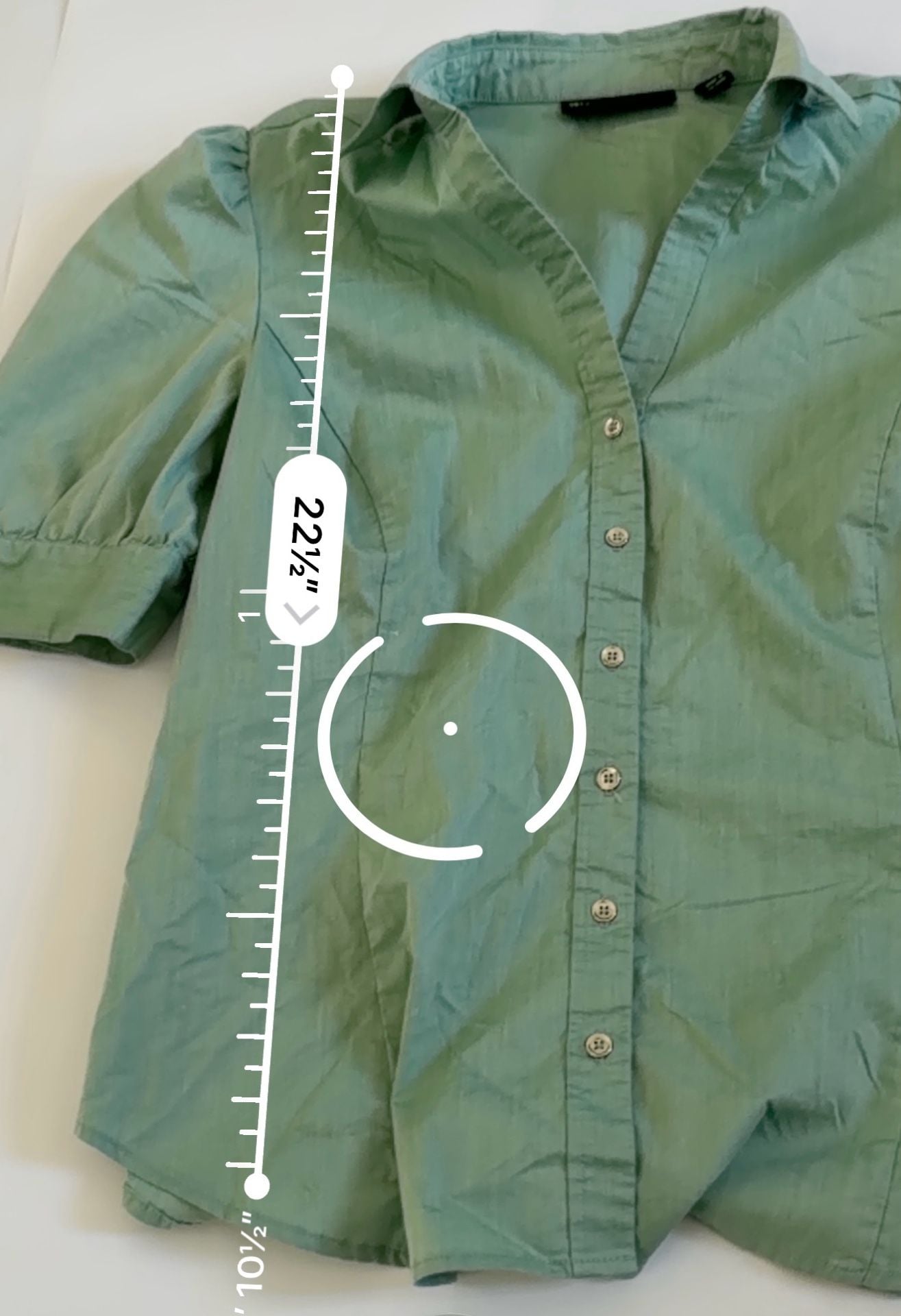 New York & Company Green Short Sleeve Blouse 10