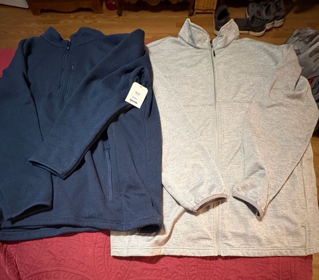 George 1/4 Zip Sweater Fleece Size 3XL Blue NWT Also a Athletic jacket size XXXL 1