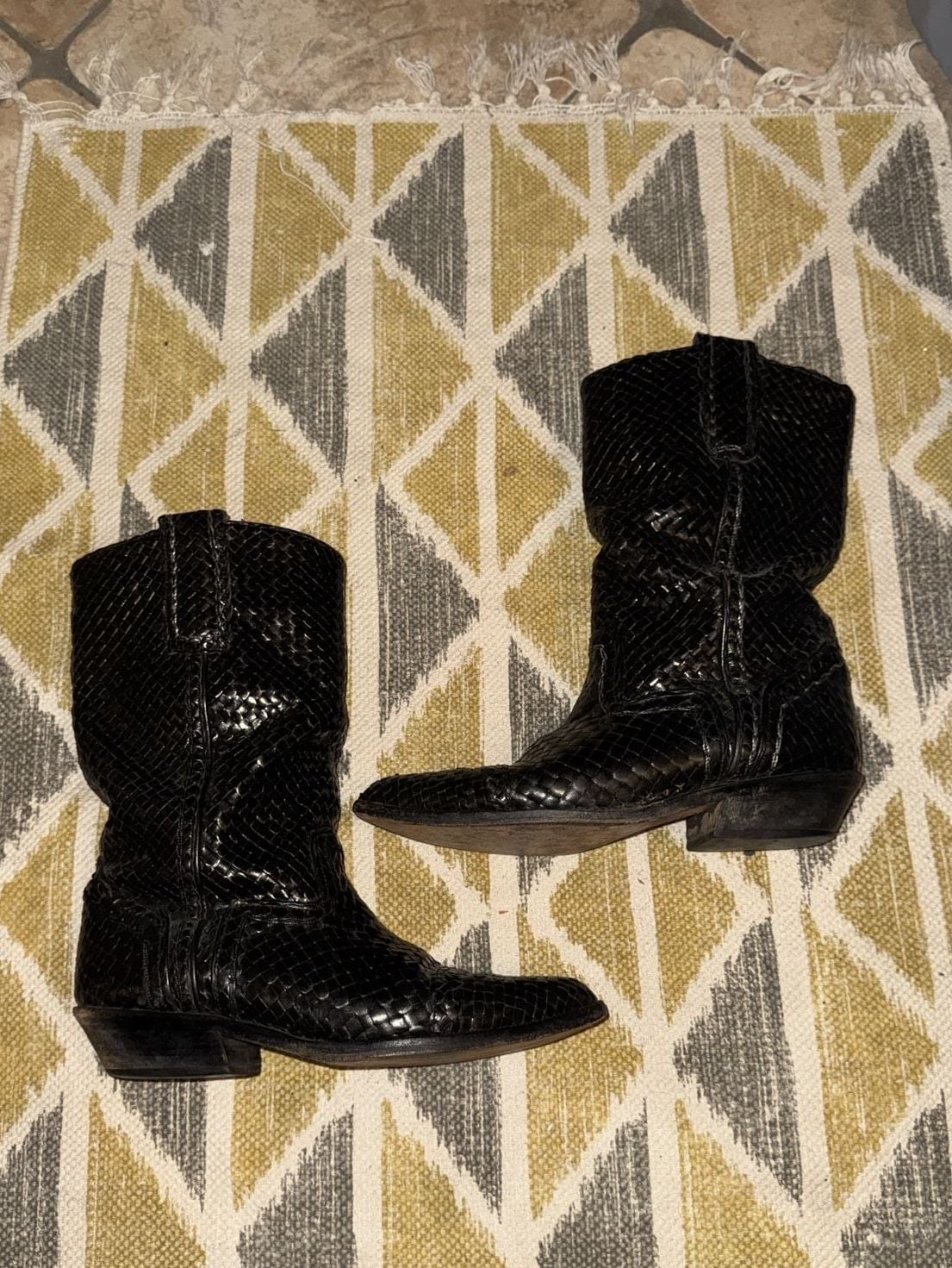 1980s Woven Leather
Western Cowboy Boots 2