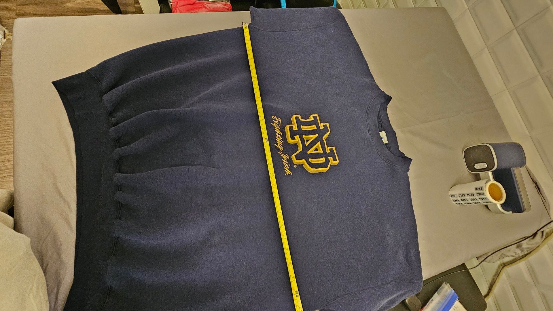 Midwest Embroidery Notre Dame Fighting Irish Sweatshirt XX-Large Navy Blue 7