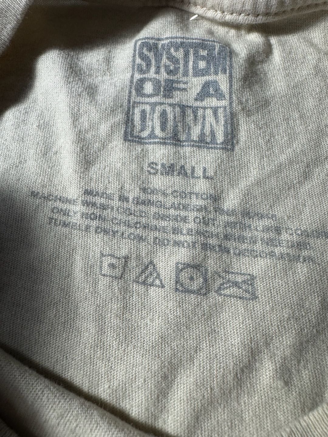 System of a Down Toxicity T-Shirt Small Cream Band Merch 3