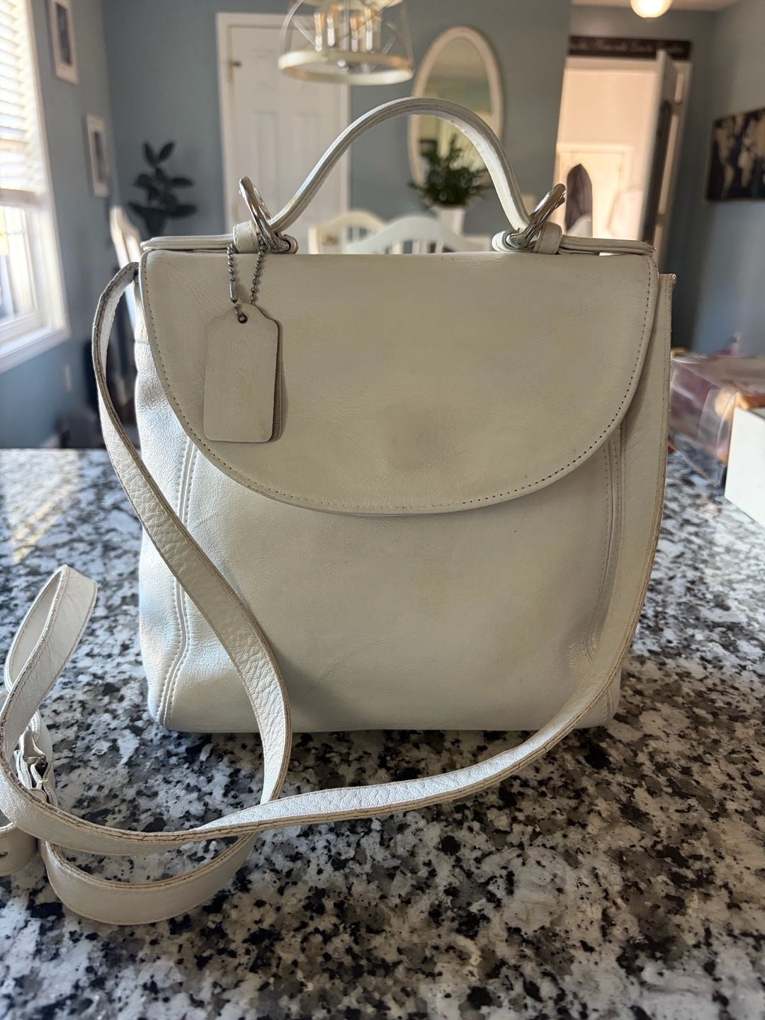 Coach Vintage White Leather Soho Handle Bag Crossbody 2