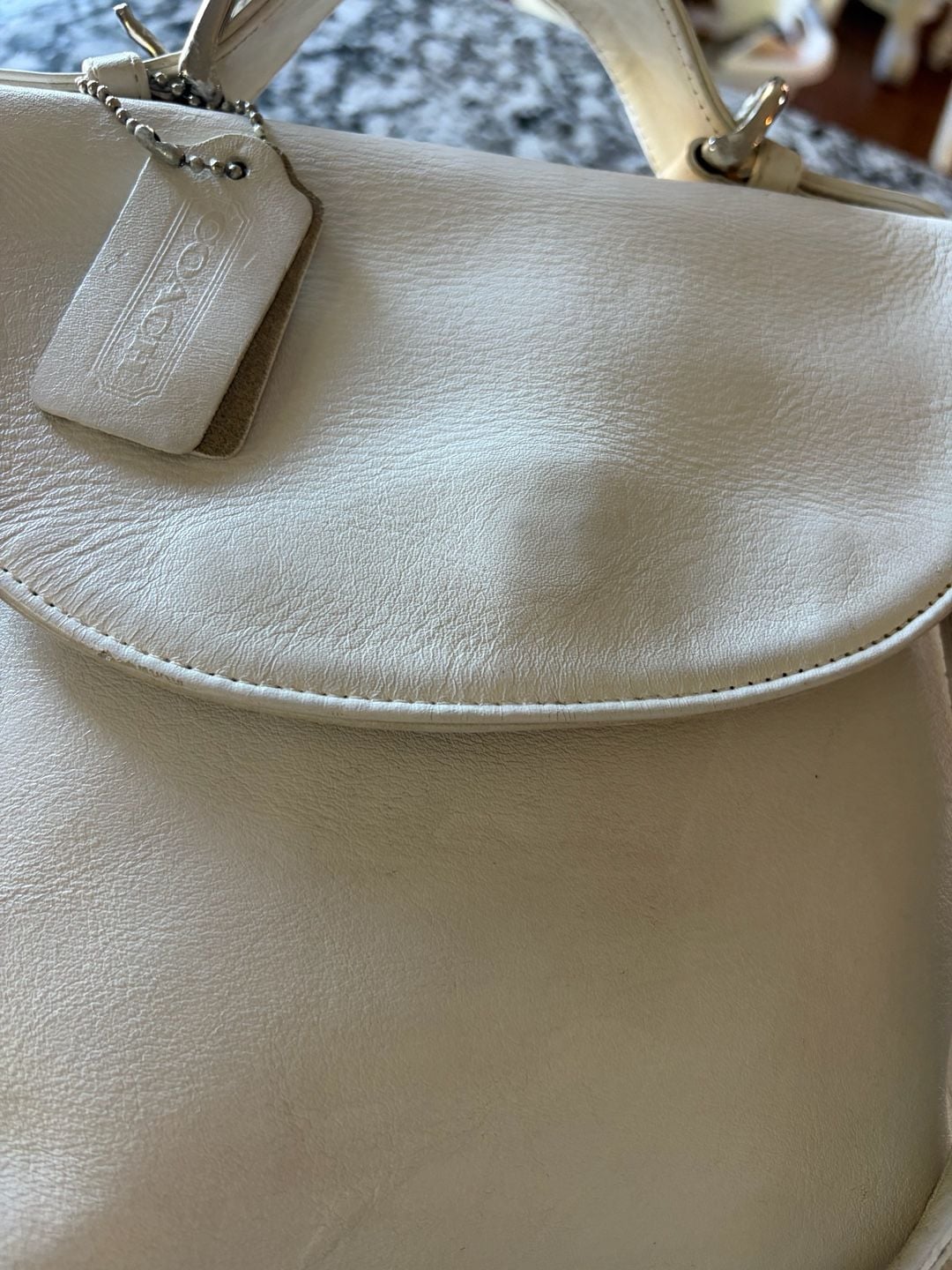 Coach Vintage White Leather Soho Handle Bag Crossbody 4