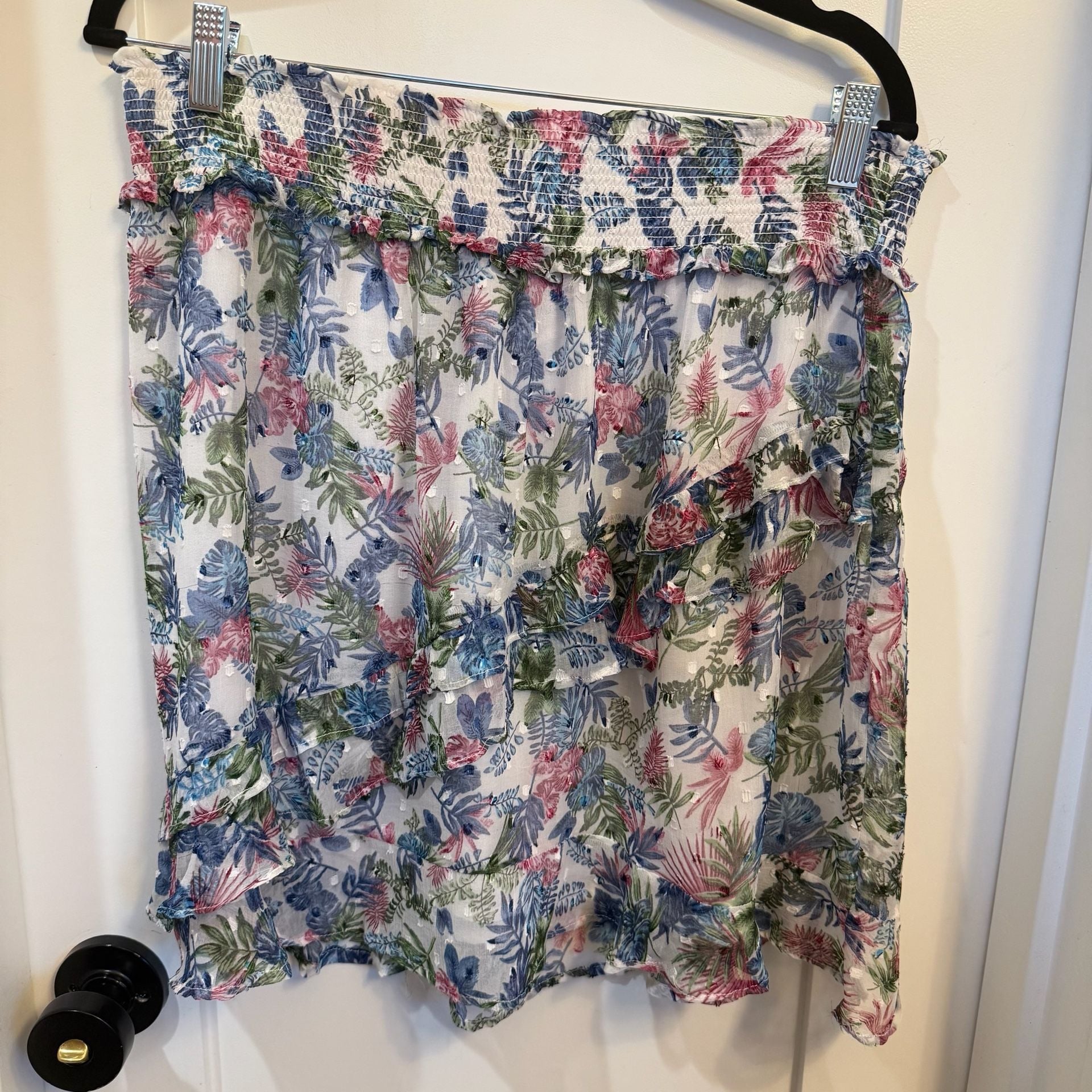 Walter Baker Ruffle Mini Skirt Size XL Floral 1