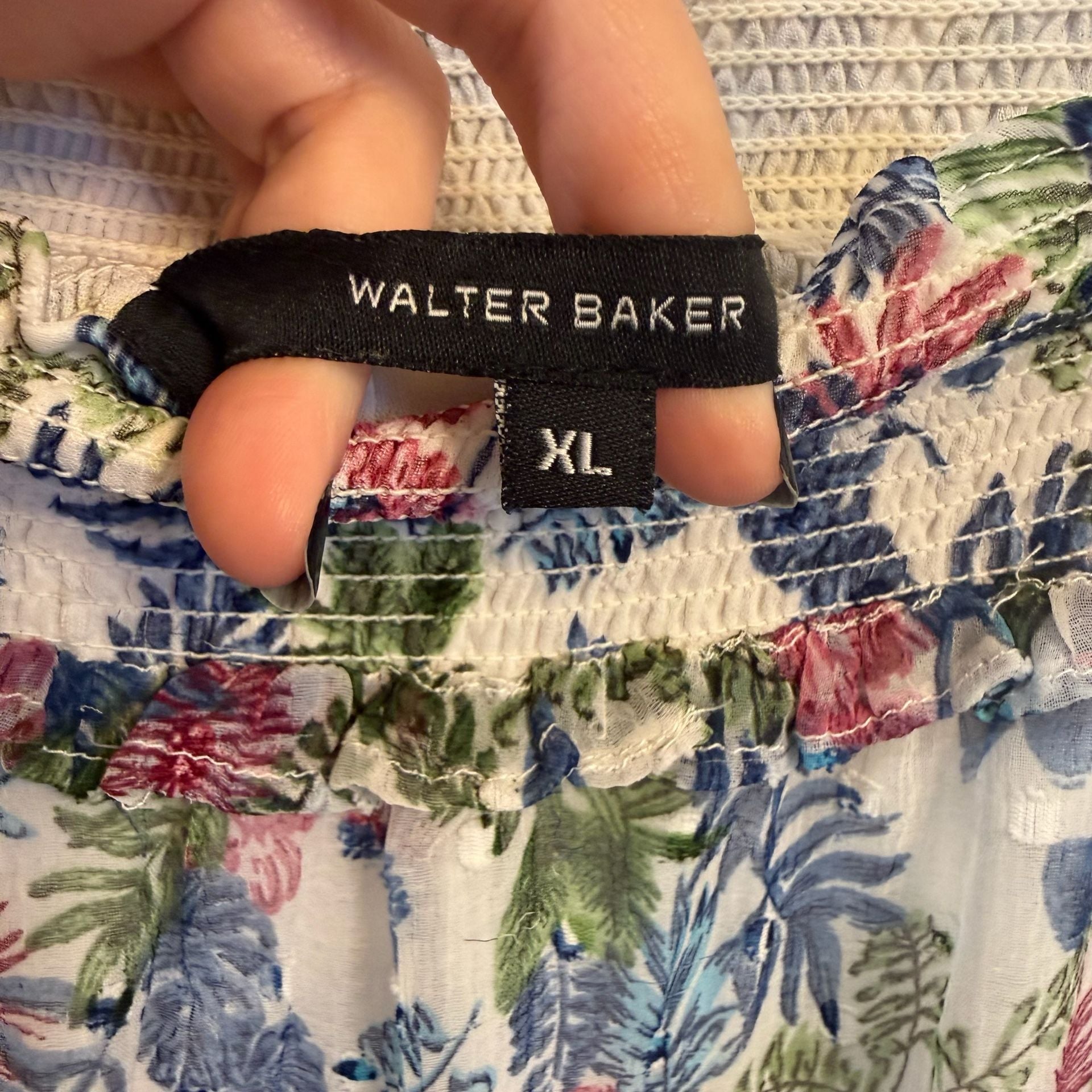 Walter Baker Ruffle Mini Skirt Size XL Floral 3
