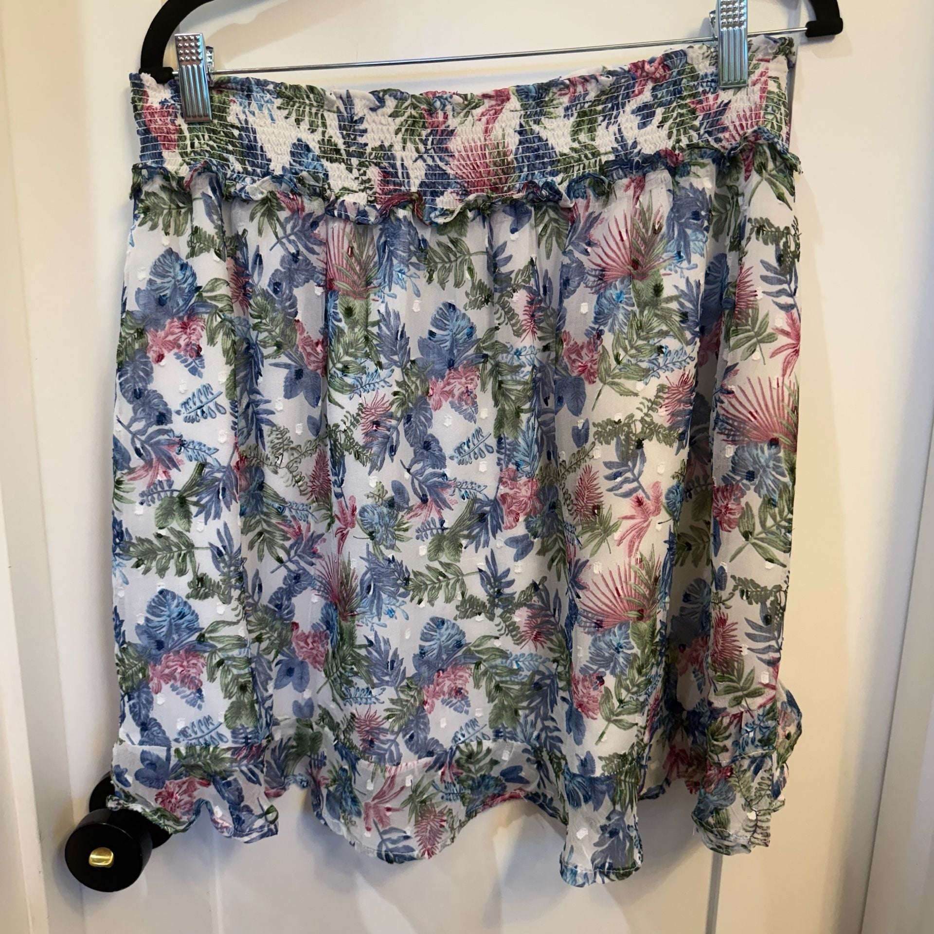 Walter Baker Ruffle Mini Skirt Size XL Floral 4