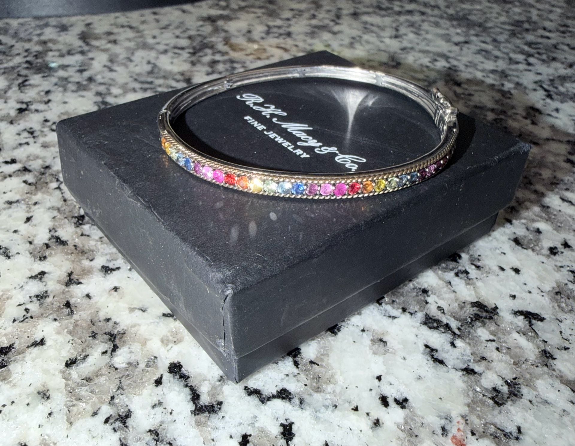 R.H. Macy & Co. Fine Jewelry Rainbow Crystal Bangle Bracelet 2