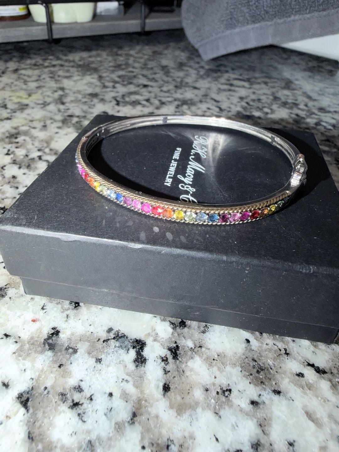 R.H. Macy & Co. Fine Jewelry Rainbow Crystal Bangle Bracelet 3
