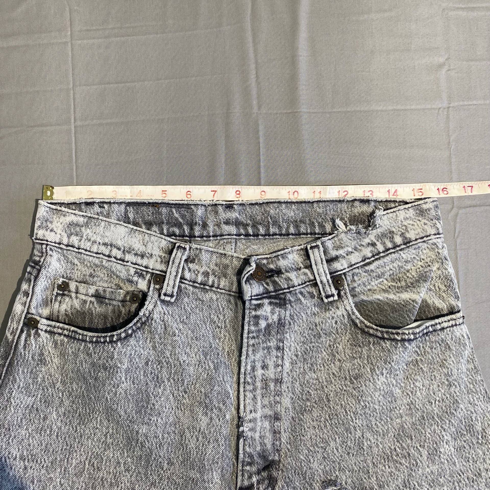 Levis Jeans Size W34 L32 Acid Wash Denim Made in USA Vintage 80s 5
