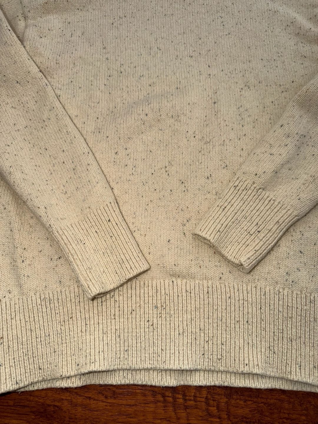The North Face Women's Cream Wool Blend Speckled Crewneck Sweater 3