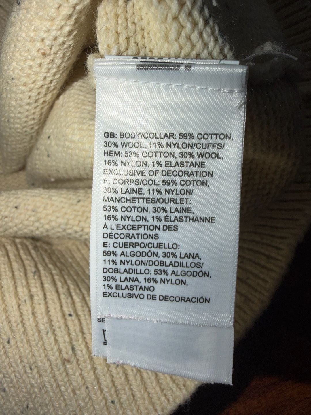 The North Face Women's Cream Wool Blend Speckled Crewneck Sweater 7