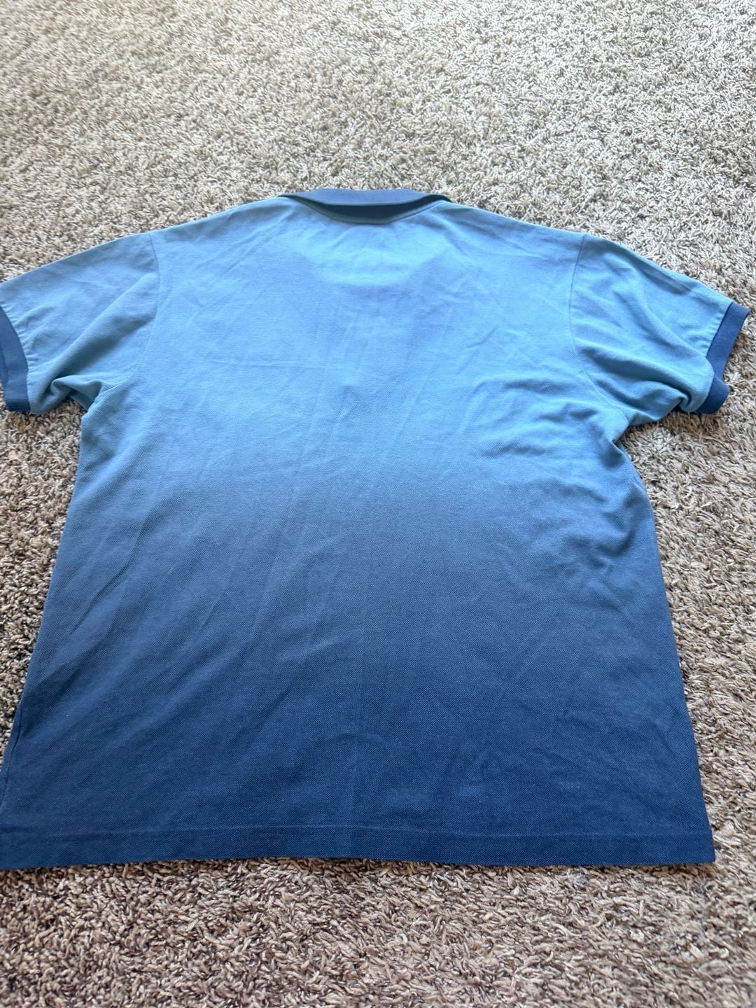 Lacoste Ombre Polo Shirt US M Blue Cotton Classic Fit 3