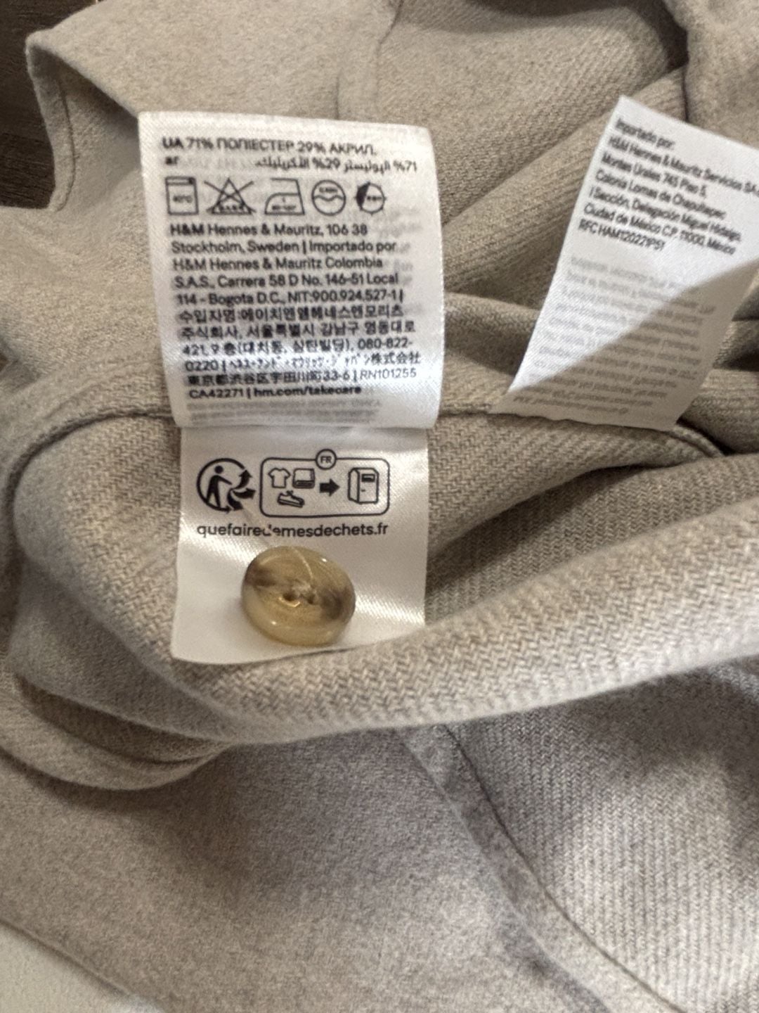 H&M Regular Fit Felted Overshirt Grey Button-Up Shacket Sz M 11