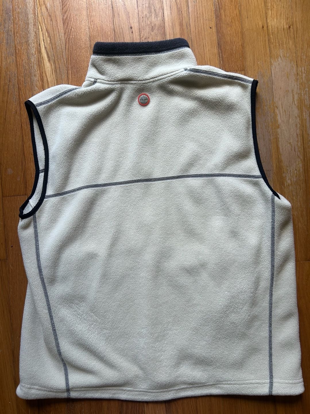 Timberland Weathergear Fleece Vest Size XL Off-White Full Zip 3
