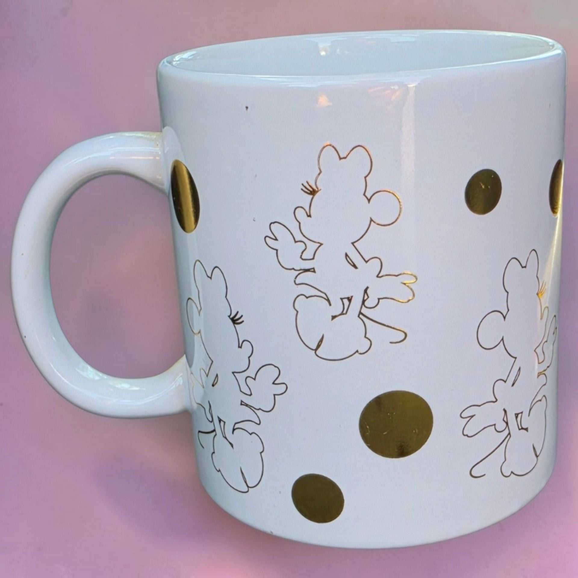 Disney Galerie Minnie Mouse White And Gold Coffee Mug 2