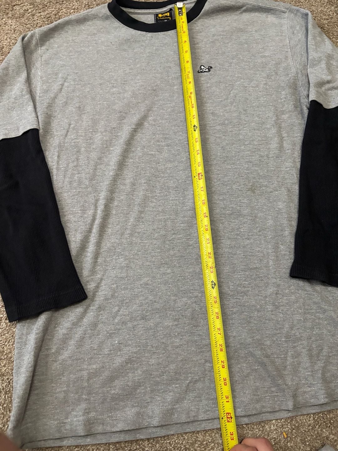 Early 2000s Paul Frank Long Sleeve Thermal Shirt Size XL Gray Black Waffle Knit 3