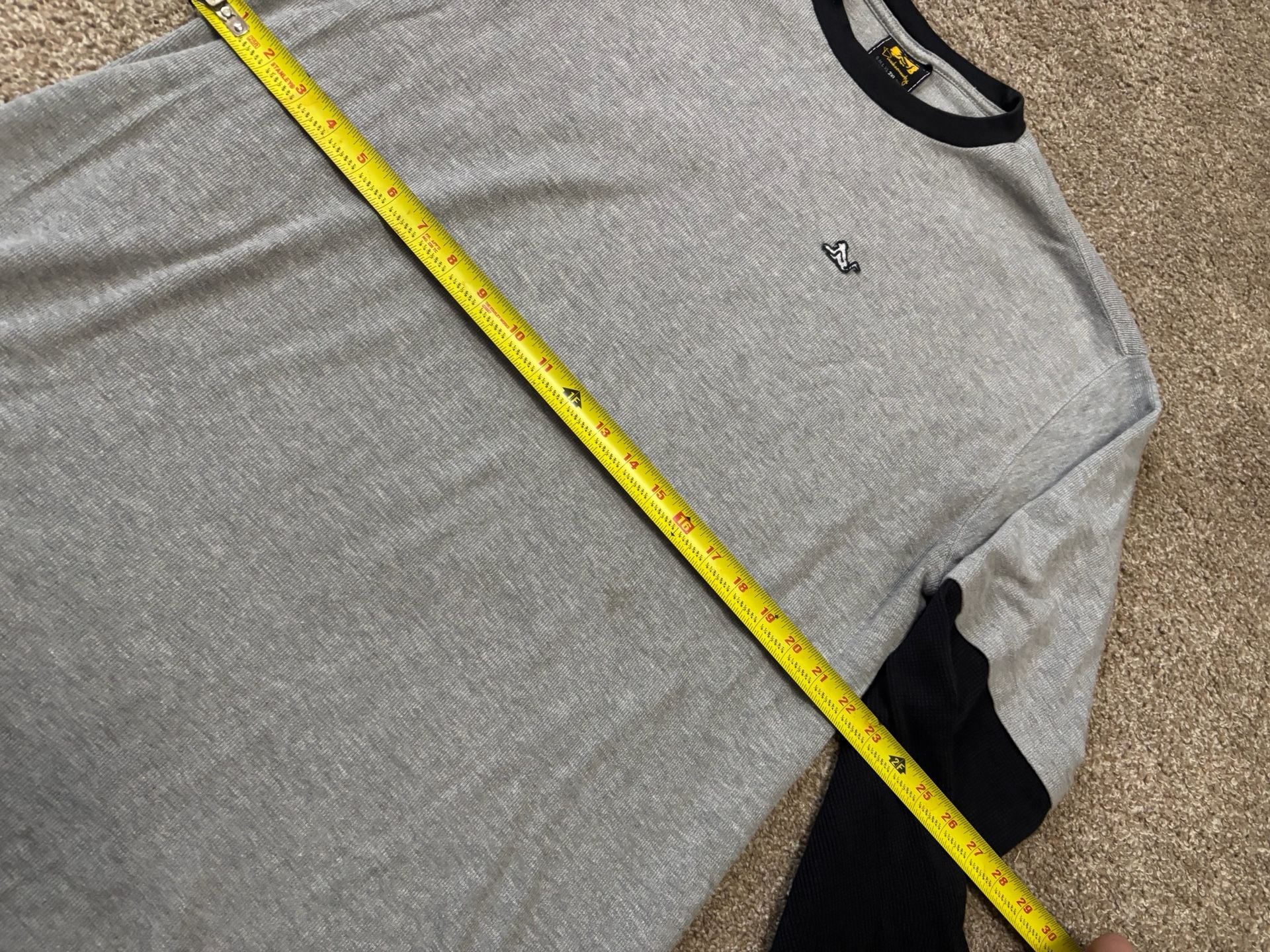 Early 2000s Paul Frank Long Sleeve Thermal Shirt Size XL Gray Black Waffle Knit 4
