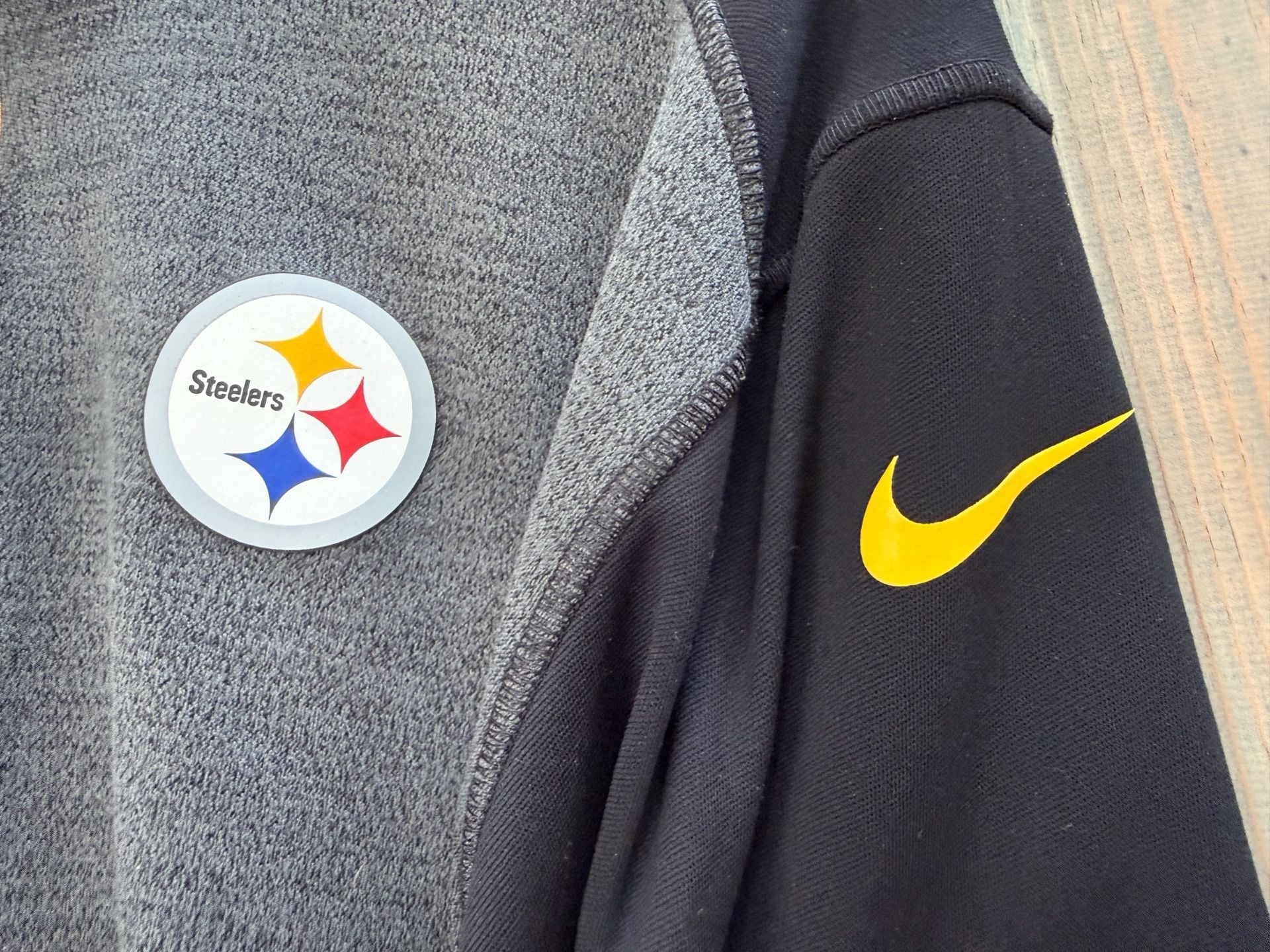 Nike Pittsburgh Steelers Dri-Fit Quarter-Zip Pullover XL Gray Black 3