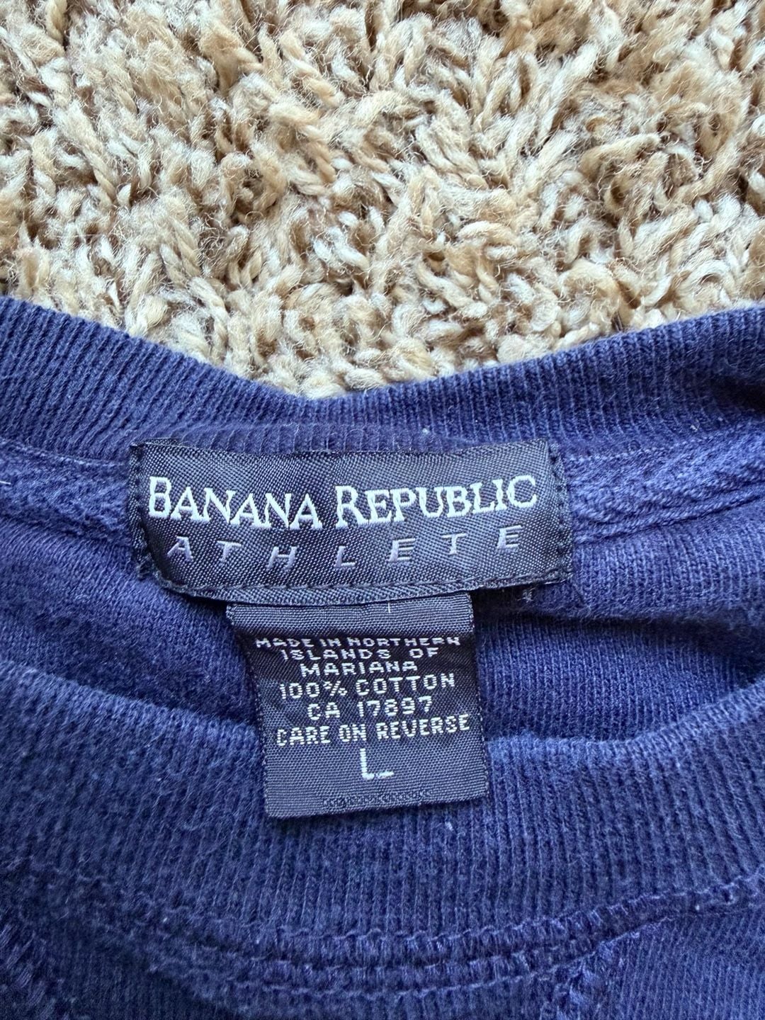 Banana Republic Athlete Sweatshirt Size L Blue Cotton Crewneck 4